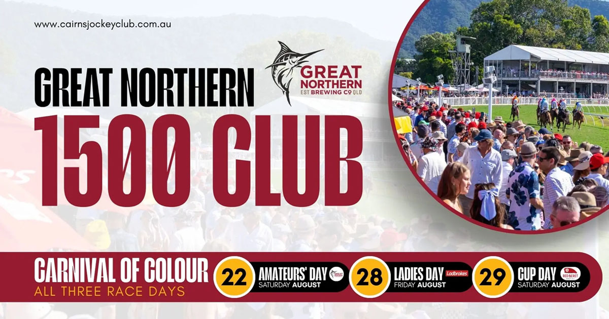 Crowd enjoying the Great Northern 1500 Club at Cairns Jockey Club