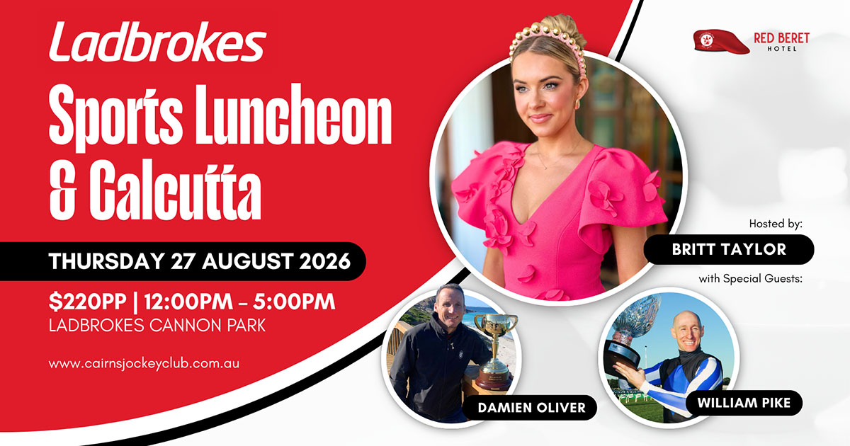 Ladbrokes Sports Luncheon and Calcutta event banner.