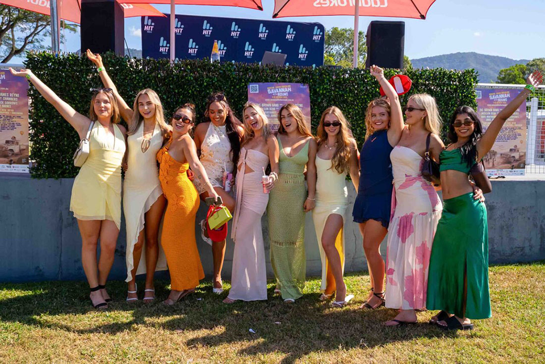 Race day crowd at Cairns Jockey Club Group of women enjoying race day at Cairns Jockey Club