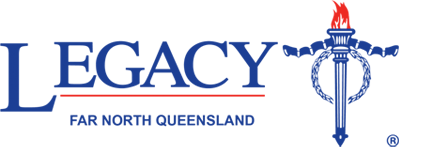 Legacy Far North Queensland – Event Charity Partner Logo Legacy Far North Queensland charity logo featuring torch and sword emblem representing support for veterans’ families