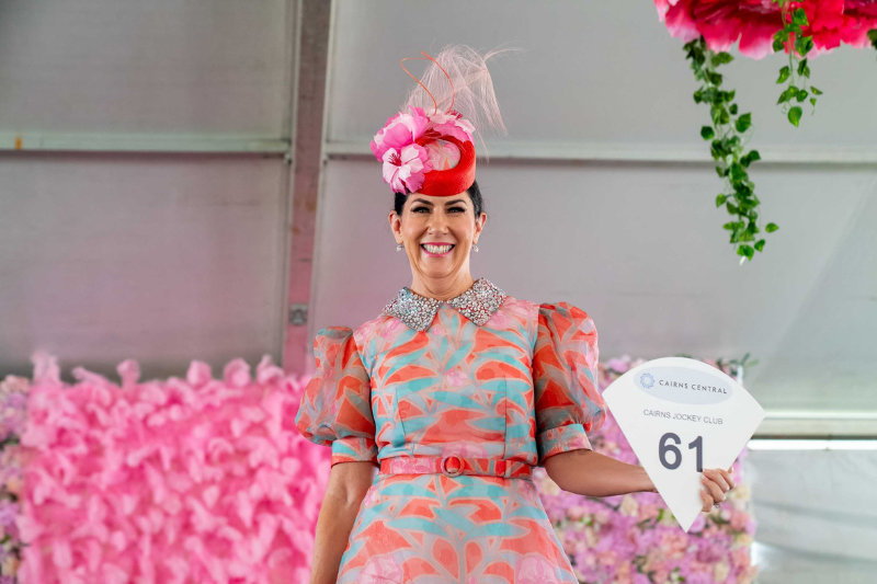 Ladies Long Lunch 2026 – Guests at Gordon's Floral Display Guests enjoying lunch, drinks, and entertainment at the Ladies Long Lunch 2026 event held at Cairns Jockey Club.